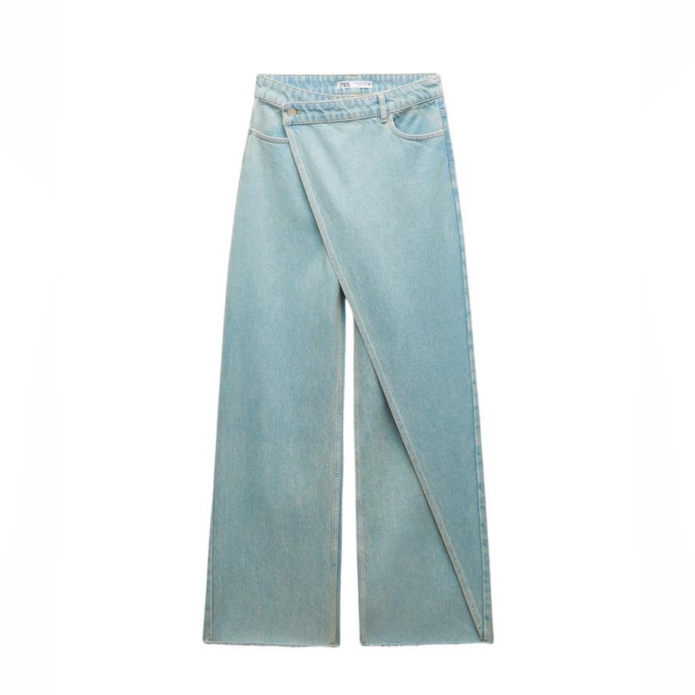 WIDE LEG WRAP WAIST JEANS